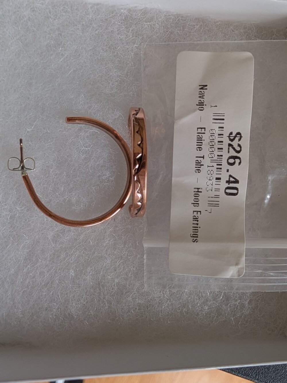 Native Elaine Tahe Copper Hoop Earrings - Picture 2 of 3